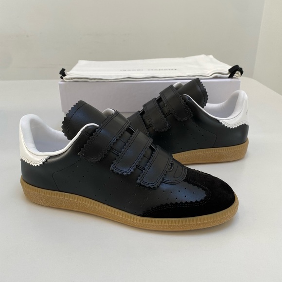Isabel Marant Beth Sneaker in Black Leather/Gum Sole sz 39 New in Box - Picture 8 of 10